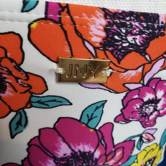 Jones New York Pink Floral 2 Piece Swimsuit Bathing Suit L M Halter High Waist - Picture 6 of 11